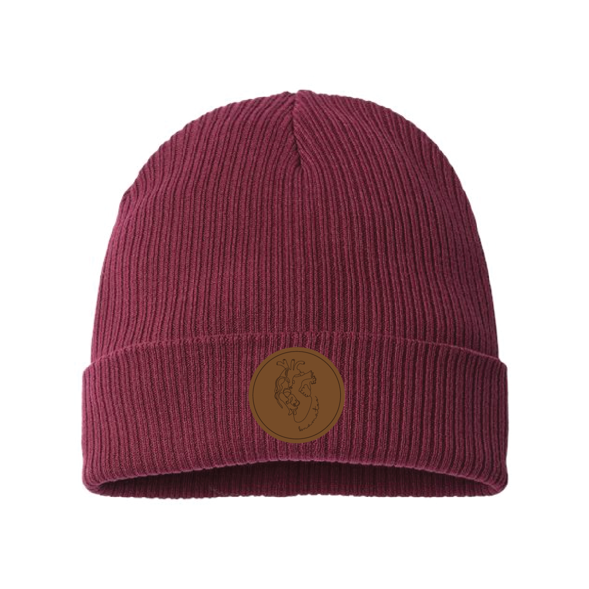 &mamatoo Sustainable Cuffed Beanie - With Leather Patch