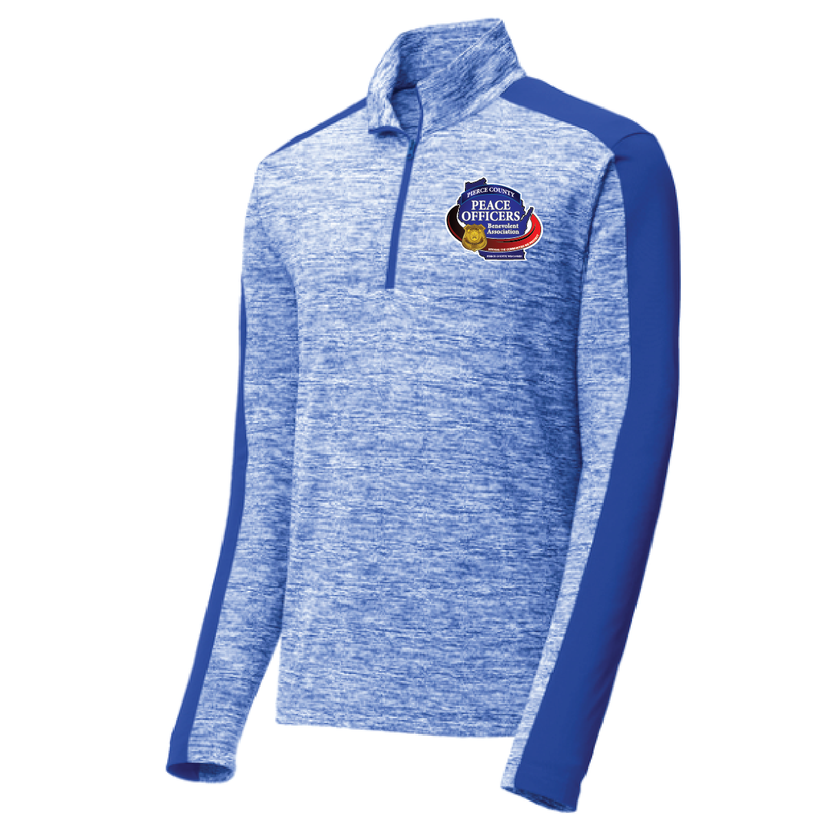 PCPOBA Sport-Tek PosiCharge Electric Heather Colorblock 1/4-Zip Pullover Royal - Men's and Women's