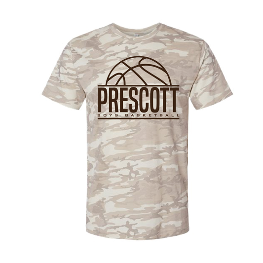Prescott Boys Basketball LAT Camo Unisex Fine Jersey Tee