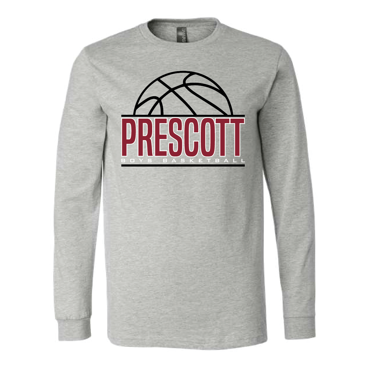 Prescott Boys Basketball Bella and Canvas Jersey Long Sleeve