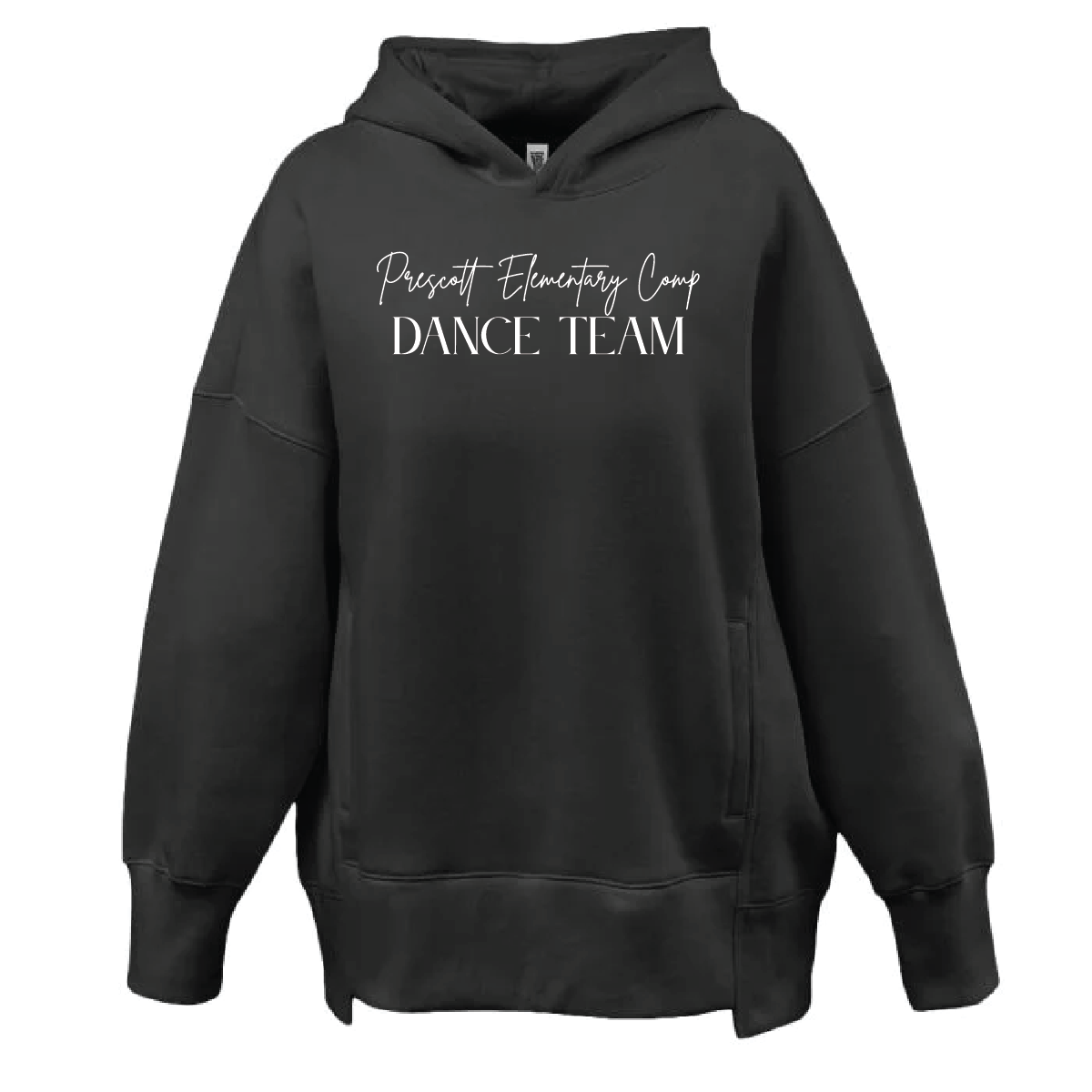 Prescott Elementary Dance Team Ladies Pennant Hoodie with Glitter Embroidery