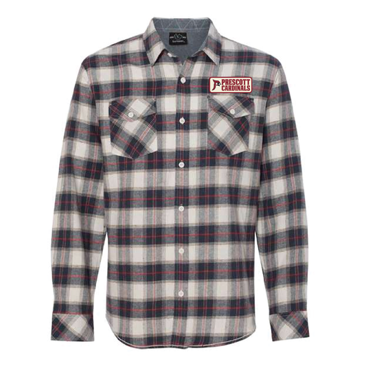 Prescott Retail Online Burnside - Yarn-Dyed Long Sleeve Flannel Shirt with Patch - Red/White