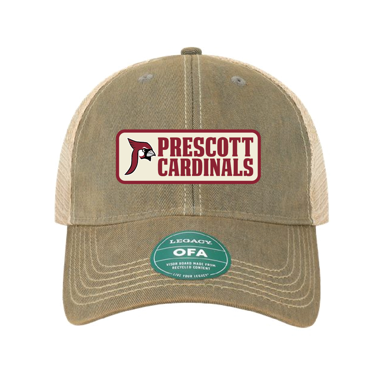 Prescott Retail Online Legacy Old Favorite Trucker - Grey/Khaki with Woven Patch