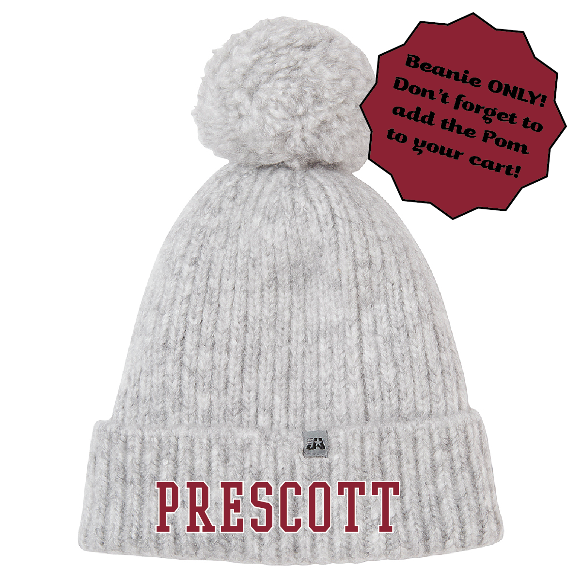 Prescott Retail Online J America Swap-a-Pom Knit Beanie with 3D Embroidery