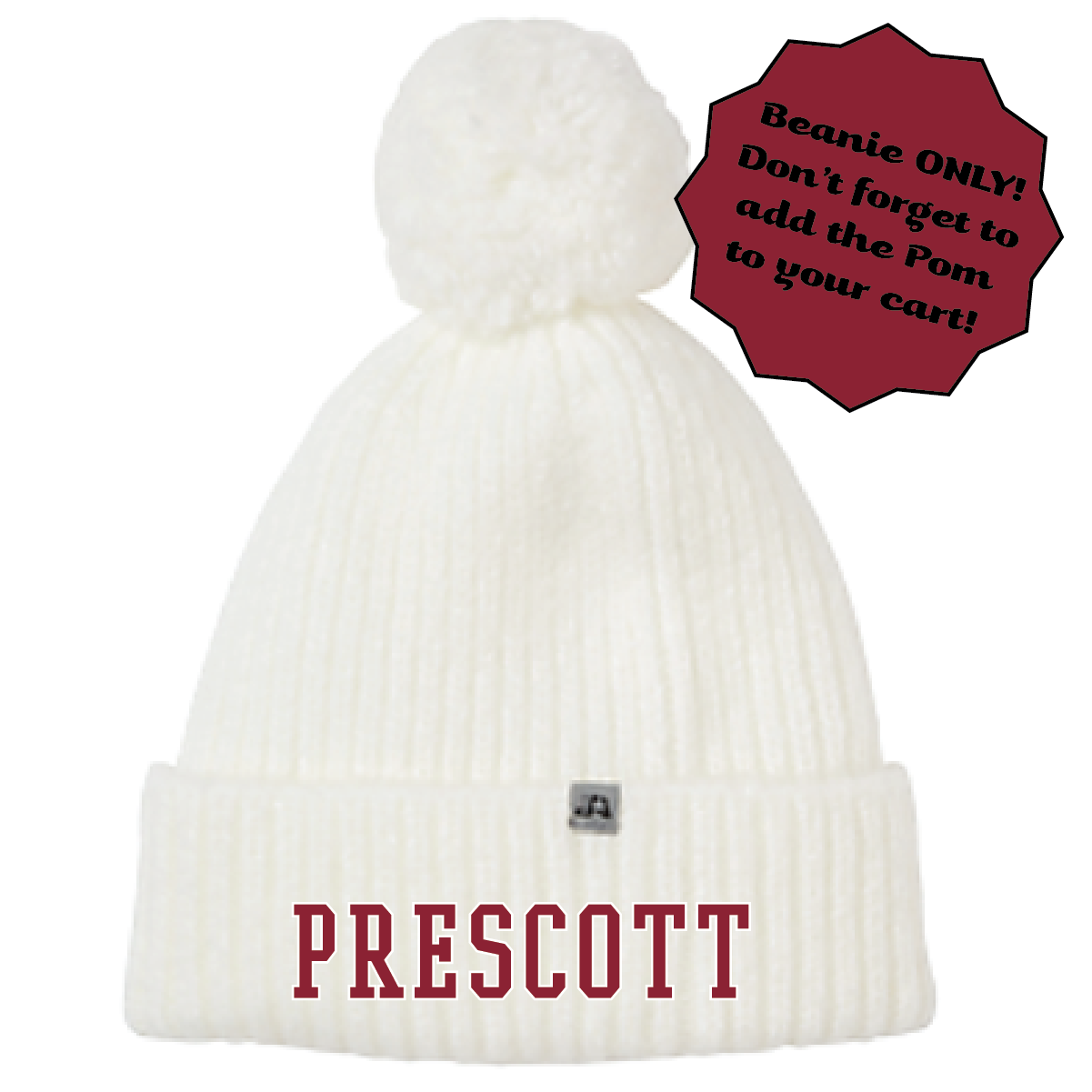 Prescott Retail Online J America Swap-a-Pom Knit Beanie with 3D Embroidery