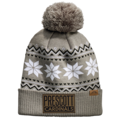 Prescott Retail Online Spacecraft Wild Pom Beanie - Leather Patch