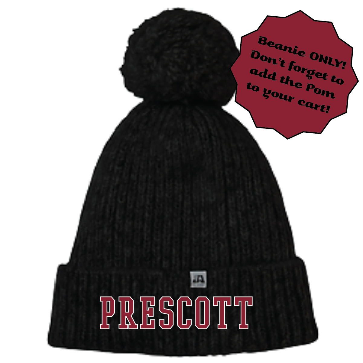 Prescott Retail Online J America Swap-a-Pom Knit Beanie with 3D Embroidery