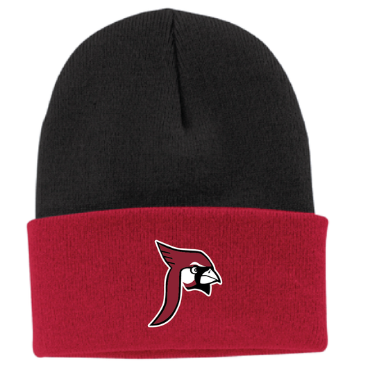 Prescott Retail Port & Company® - Knit Cap - Black/Red - Flying P