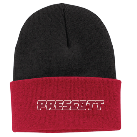 Prescott Retail Port & Company® - Knit Cap - Black/Red - 45