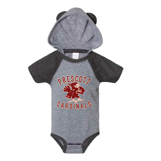 Prescott Retail Online Fine Jersey Infant Short Sleeve Raglan Bodysuit with Hood & Ears - 89