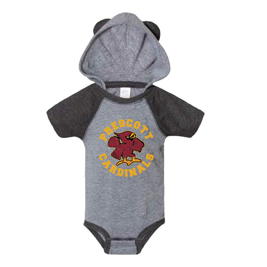 Prescott Retail Online Fine Jersey Infant Short Sleeve Raglan Bodysuit with Hood & Ears - 95