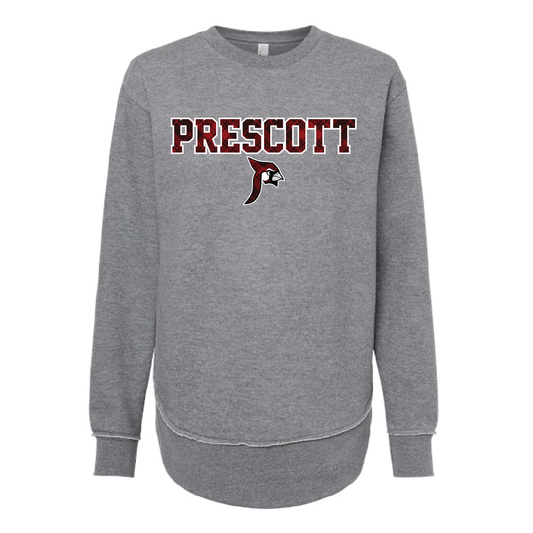 Prescott Retail Online LAT Women's Weekend Crewneck Sweatshirt Grey - Flannel Print