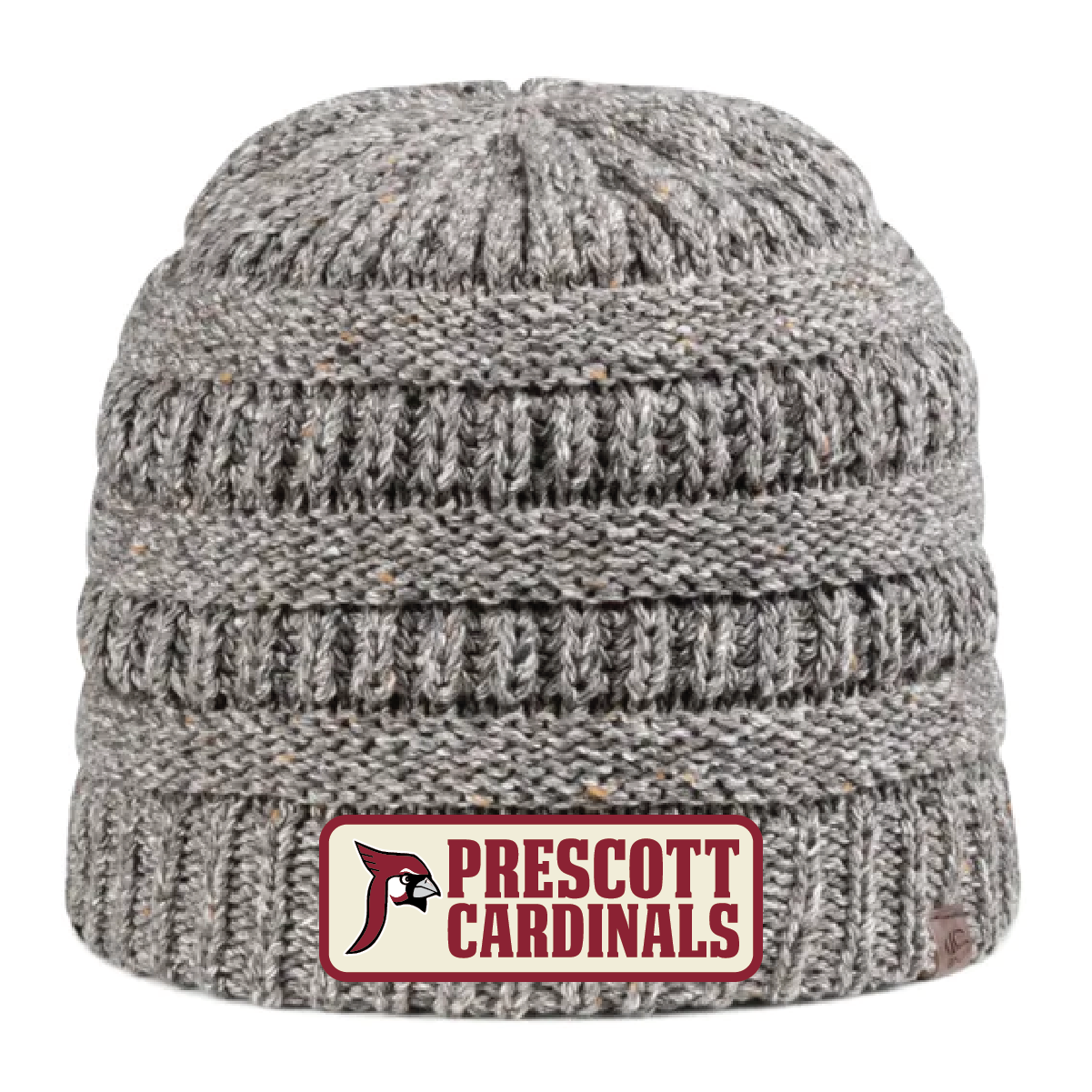 Prescott Retail Online Outdoor Cap Cable Knit Beanie with Woven Patch