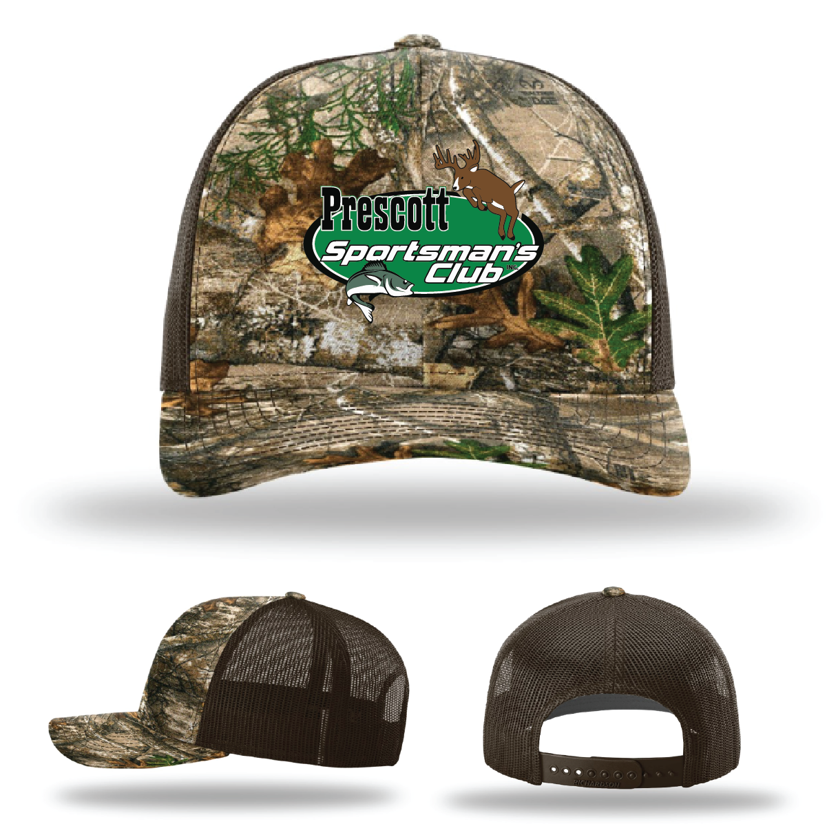 Prescott Sportsman's Club Realtree/Edge Brown Trucker Hat