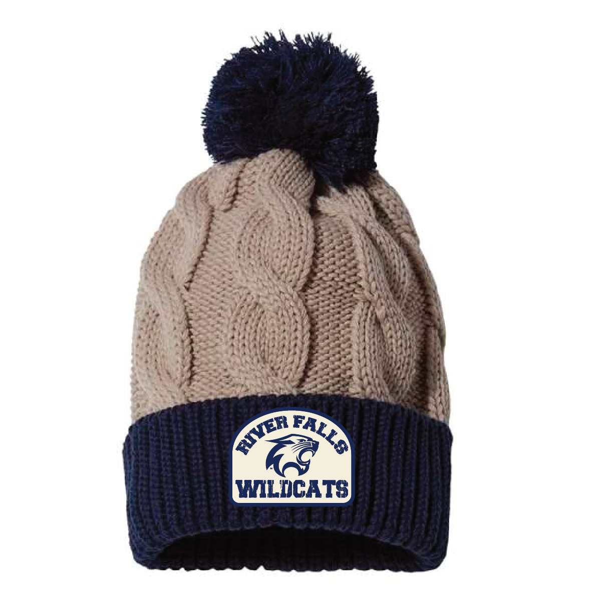 River Falls Retail Online Chunk Knit Beanie - Navy/Stone