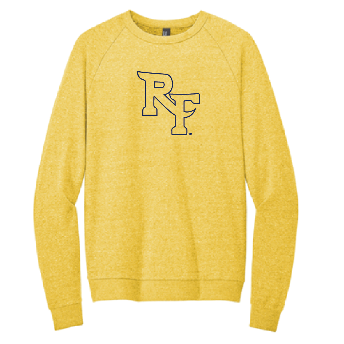River Falls Retail Online District Perfect Tri Blend Crewneck Sweatshirt - RF embroidery