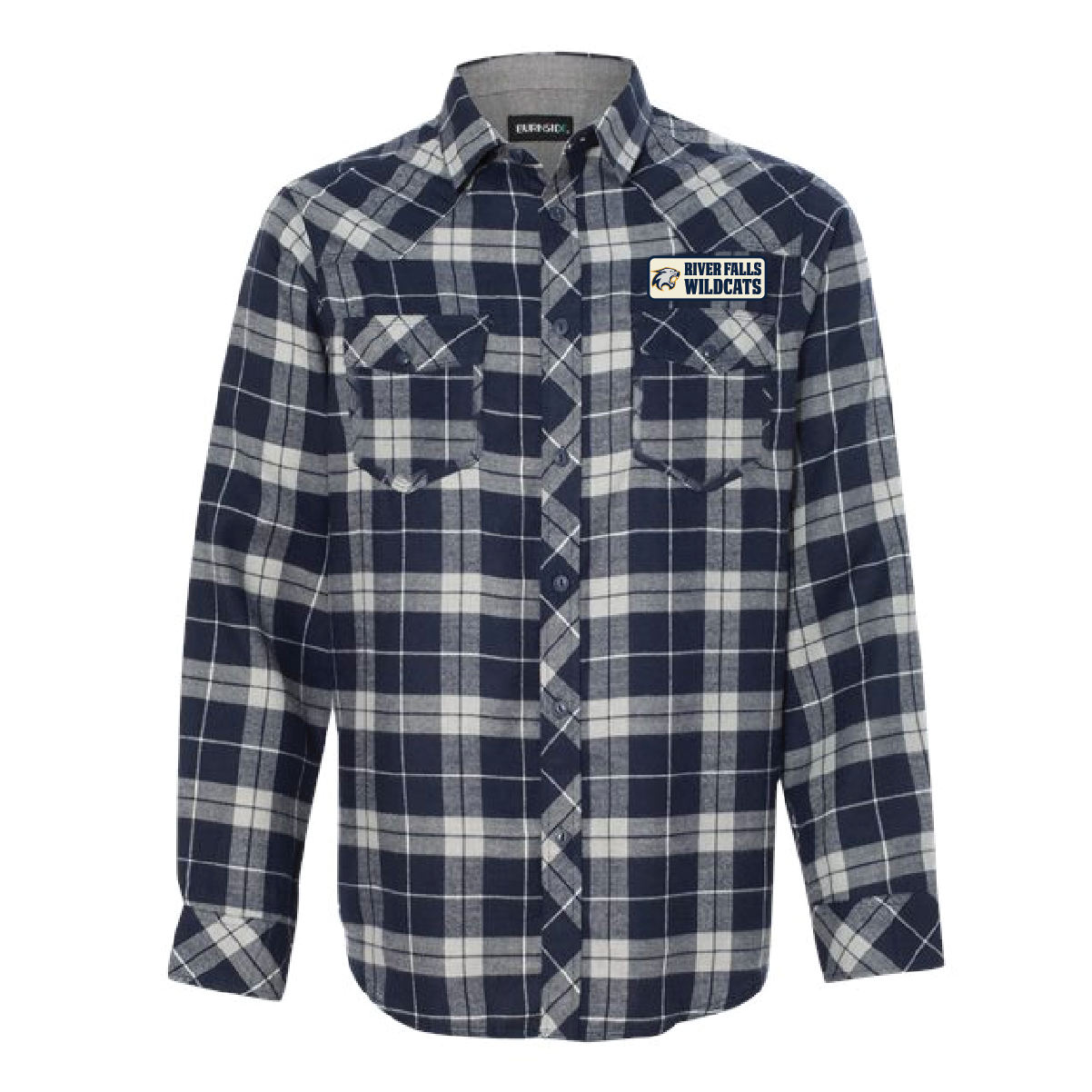 River Falls Retail Online Burnside - Yarn-Dyed Long Sleeve Flannel Shirt with Patch