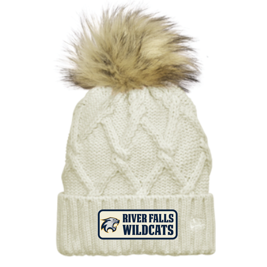 River Falls Retail Online New Era ® Faux Fur Pom Beanie with Patch