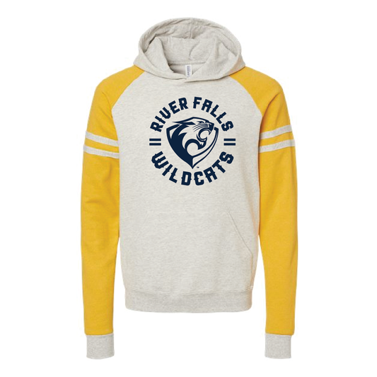 River Falls Retail Online Varsity Colorblocked Hooded Sweatshirt - Design 69