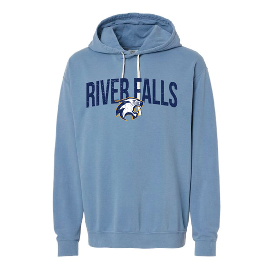 River Falls Retail Online Comfort Colors Garment Dyed Lightweight Fleeced Hooded Sweatshirt - 63