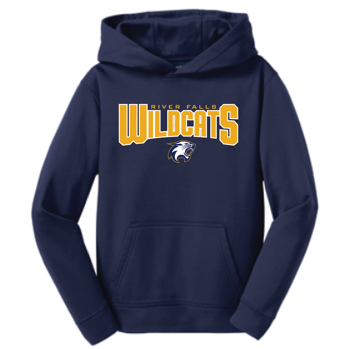 River Falls Retail Online Poly Hooded Sweatshirt- Design 36