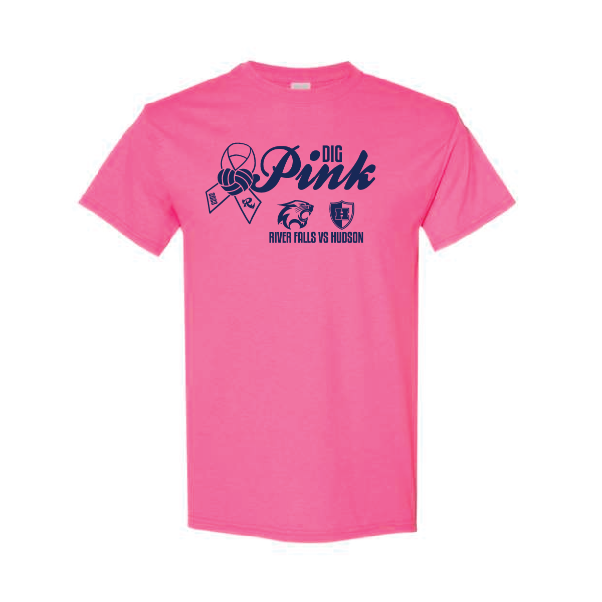 RF Volleyball - Dig Pink Short Sleeve T-shirt