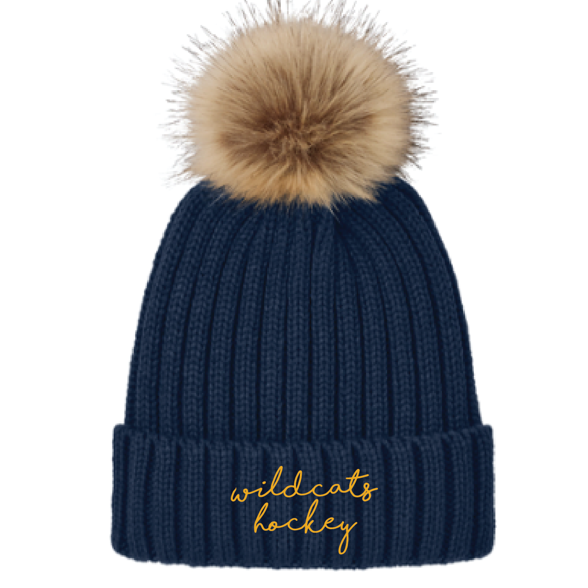 RFHS Hockey Port Authority Faux Fur Pom Beanie