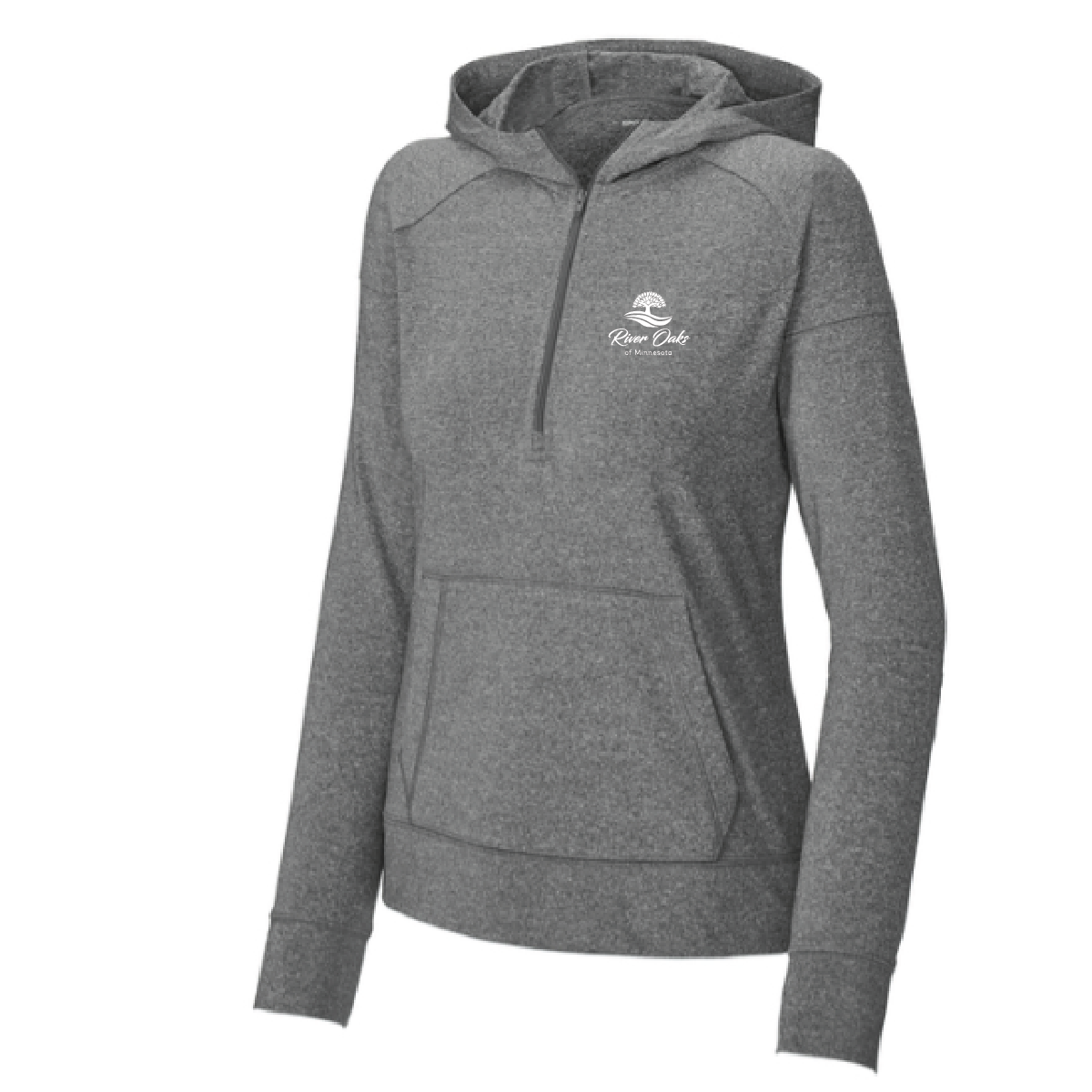 River Oaks Sport-Tek Sport-Wick Stretch 1/2 Zip Hoodie with Embroidery