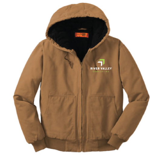 River Valley Converting CornerStone® Washed Duck Cloth Insulated Hooded Work Jacket
