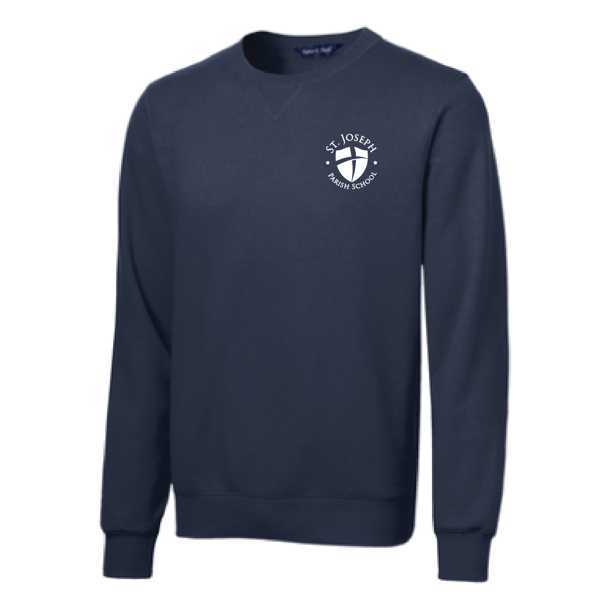 St. Joe's Sport-Tek Crewneck Sweatshirt with Embroidery - Navy