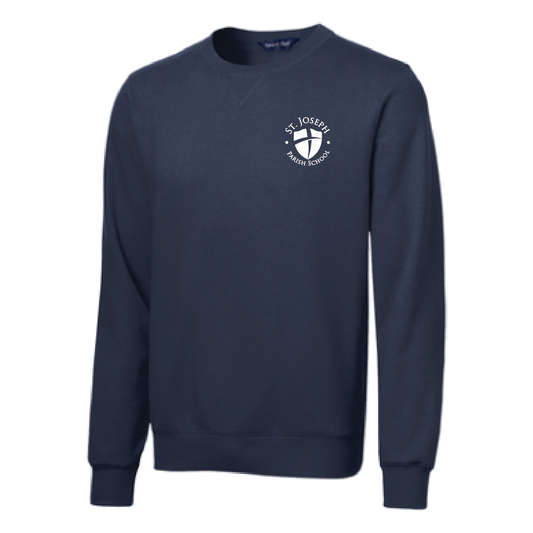 St. Joe's Sport-Tek Crewneck Sweatshirt with Embroidery - Navy