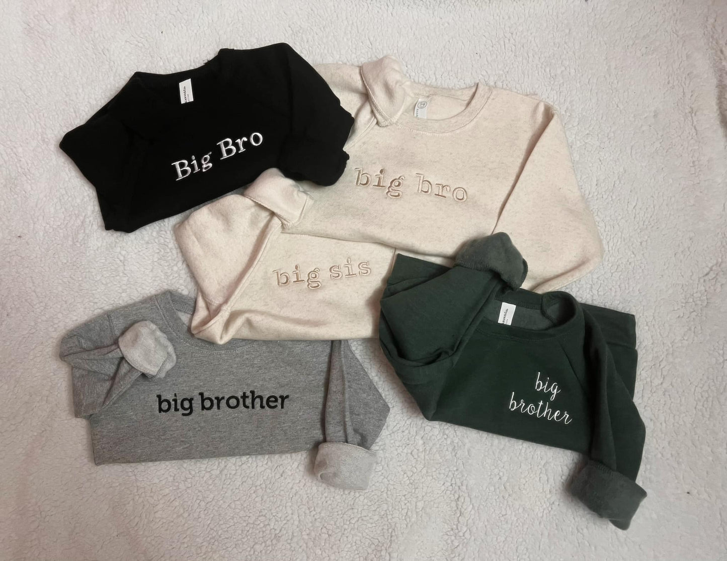 Big Brother or Big Sister Embroidered Crewneck Sweatshirt