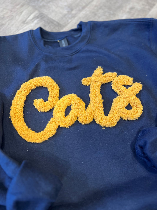 River Falls Retail Online Youth and Toddler Fleece Crewneck Sweatshirt with Chenille Yarn Embroidery