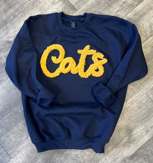 River Falls Retail Online Youth and Toddler Fleece Crewneck Sweatshirt with Chenille Yarn Embroidery