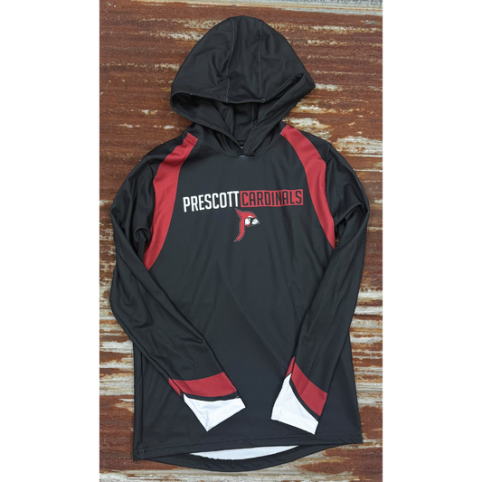 PRESCOTT RETAIL ONLINE CHAMPRO LONG SLEEVE T-SHIRT HOODIE WITH POCKET (ADULT,YOUTH)
