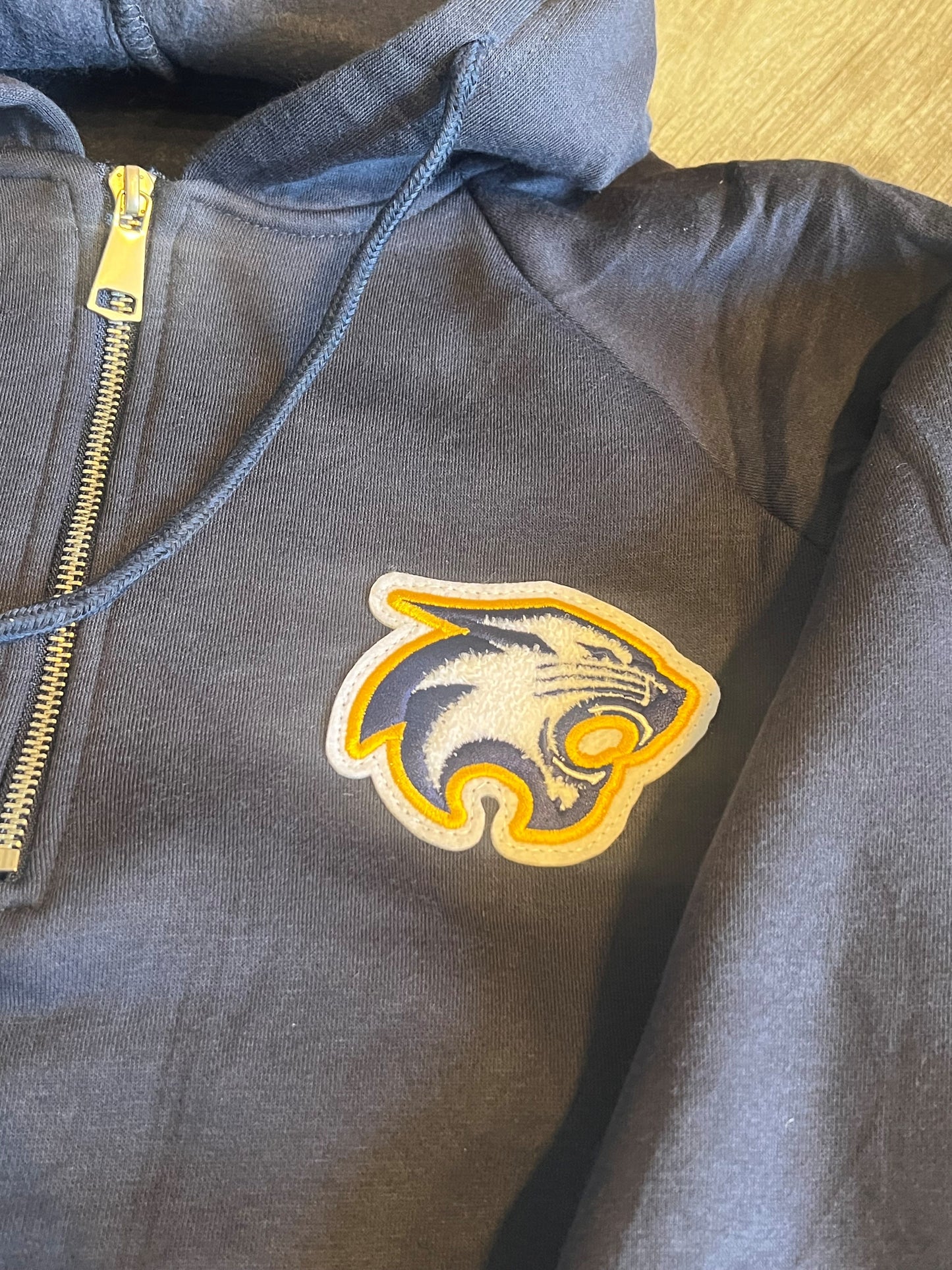 River Falls Retail Online Ladies 1/4 Zip with Chenille Wildcat Logo