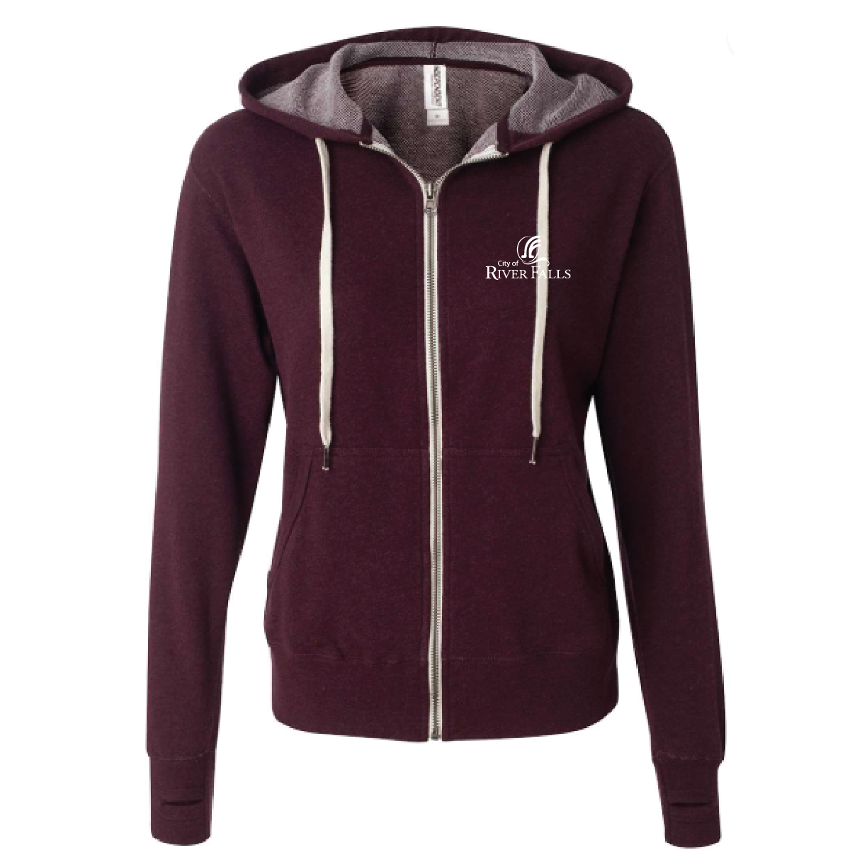 City of RF Unisex Heathered French Terry Full-Zip Hooded Sweatshirt