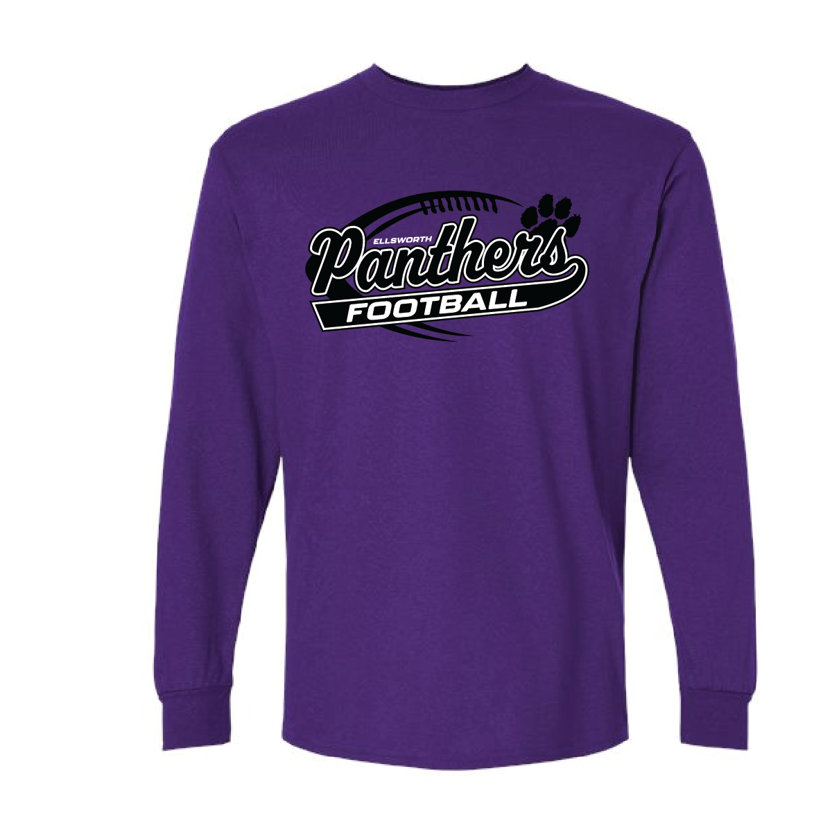 Ellsworth Football Gildan 100% Cotton Long Sleeve with Print
