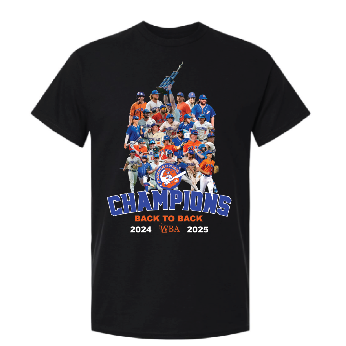 River Falls Retail Online Fighting Fish Back to Back WBA Champions Short Sleeve T-shirt