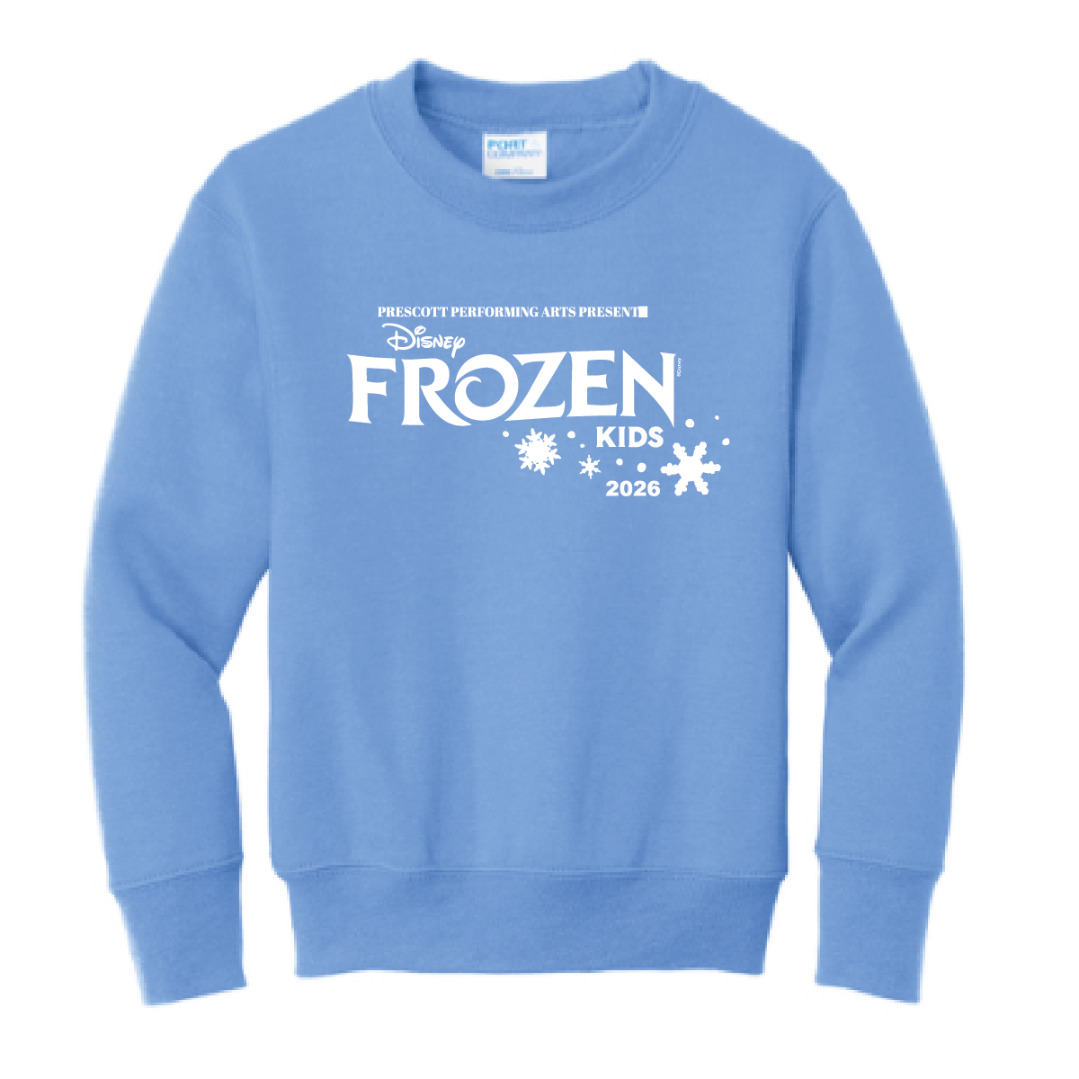 Frozen Kids Port & Co Fleece Crewneck Sweatshirt