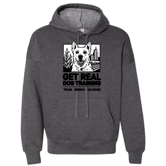 Get Real Dog Training Bella + Canvas Unisex Sponge Fleece Pullover DTM Hoodie