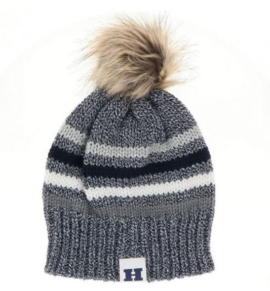 Hudson Raiders Online Legacy Big Sky Stripe Beanie with Pom - With Tag