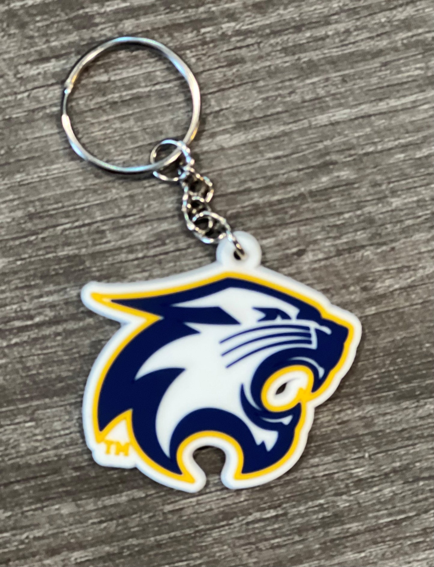 River Falls Retail Online PVC Wildcat Head Keychain