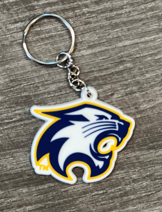 River Falls Retail Online PVC Wildcat Head Keychain