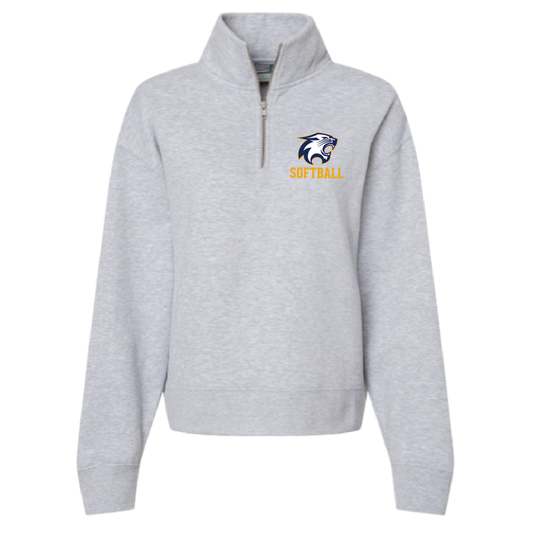 River Falls Softball MV Sport Women's Sueded Fleece Quarter-Zip Sweatshirt