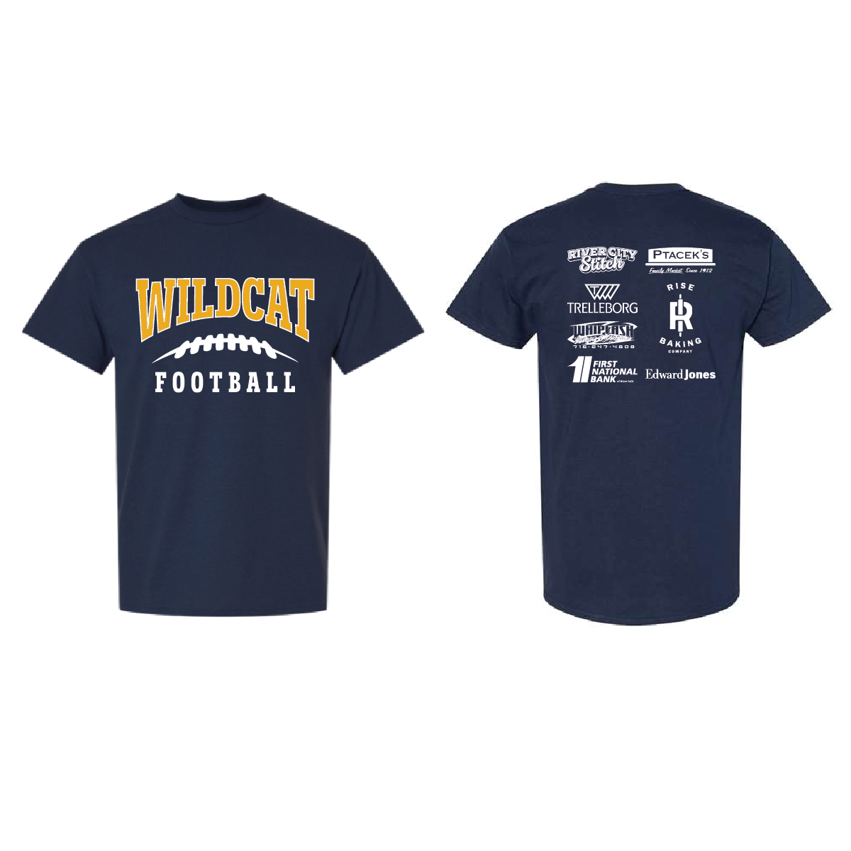 RF Youth Football Coaches Short Sleeve T-shirt with Sponsors *One Per Coach* 2026