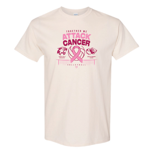 River Falls Volleyball- Attack Cancer Short Sleeve T-shirt - 2026