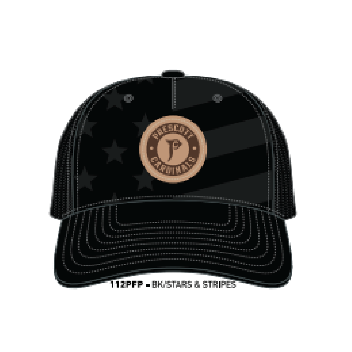 Prescott Retail Online Stars and Stripes Tonal Trucker with leather patch