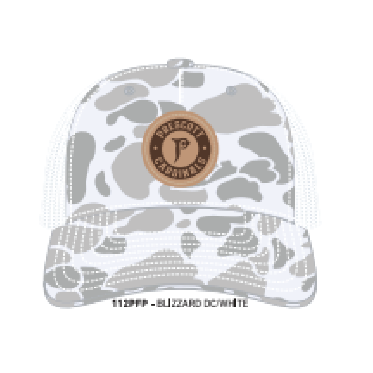 Prescott Retail Online Blizzard Duck Camo Trucker with leather patch