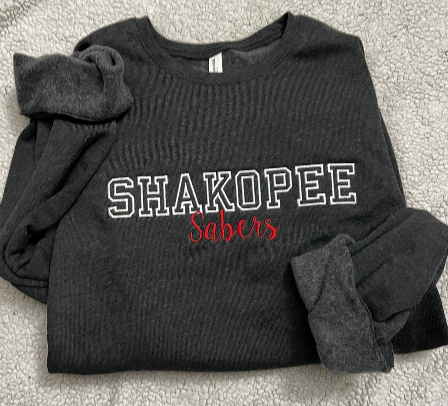 Custom Team Name & Mascot Embroidered Sweatshirt | Personalized School Spirit Crewneck | Game Day Team Apparel
